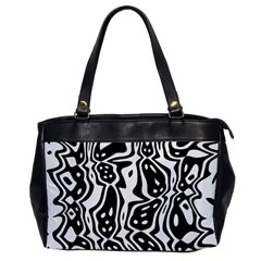 Black And White Abstract Stripe Pattern Oversize Office Handbag by SpinnyChairDesigns