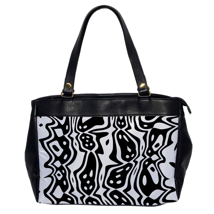 Black and White Abstract Stripe Pattern Oversize Office Handbag