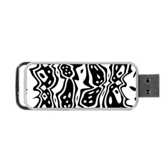 Black And White Abstract Stripe Pattern Portable Usb Flash (two Sides) by SpinnyChairDesigns