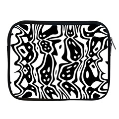 Black And White Abstract Stripe Pattern Apple Ipad 2/3/4 Zipper Cases by SpinnyChairDesigns