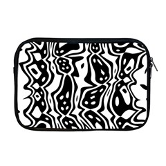 Black And White Abstract Stripe Pattern Apple Macbook Pro 17  Zipper Case by SpinnyChairDesigns