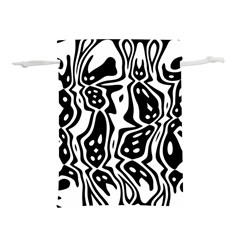 Black And White Abstract Stripe Pattern Lightweight Drawstring Pouch (s) by SpinnyChairDesigns