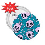 Skull 2.25  Buttons (10 pack)  Front