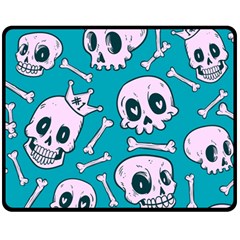 Skull Fleece Blanket (medium)  by Sobalvarro