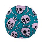 Skull Standard 15  Premium Round Cushions Front