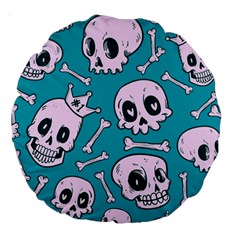 Skull Large 18  Premium Round Cushions by Sobalvarro