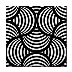 Abstract Black And White Shell Pattern Tile Coaster by SpinnyChairDesigns