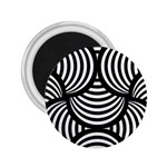 Abstract Black and White Shell Pattern 2.25  Magnets Front