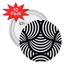 Abstract Black And White Shell Pattern 2 25  Buttons (10 Pack)  by SpinnyChairDesigns