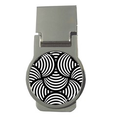 Abstract Black And White Shell Pattern Money Clips (round)  by SpinnyChairDesigns