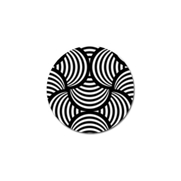 Abstract Black and White Shell Pattern Golf Ball Marker (4 pack)