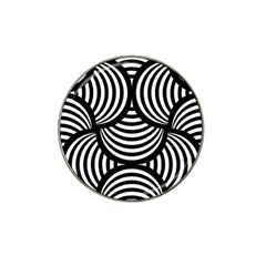 Abstract Black And White Shell Pattern Hat Clip Ball Marker by SpinnyChairDesigns