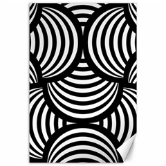 Abstract Black And White Shell Pattern Canvas 24  X 36  by SpinnyChairDesigns