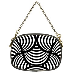 Abstract Black And White Shell Pattern Chain Purse (one Side) by SpinnyChairDesigns