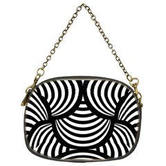 Abstract Black And White Shell Pattern Chain Purse (two Sides) by SpinnyChairDesigns