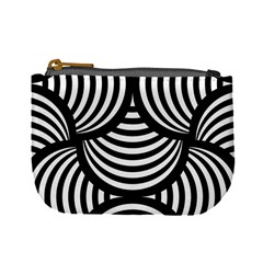 Abstract Black And White Shell Pattern Mini Coin Purse by SpinnyChairDesigns