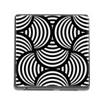 Abstract Black and White Shell Pattern Memory Card Reader (Square 5 Slot) Front