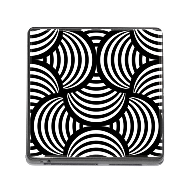 Abstract Black and White Shell Pattern Memory Card Reader (Square 5 Slot)