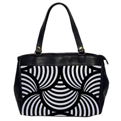 Abstract Black And White Shell Pattern Oversize Office Handbag by SpinnyChairDesigns