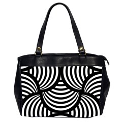 Abstract Black And White Shell Pattern Oversize Office Handbag (2 Sides) by SpinnyChairDesigns