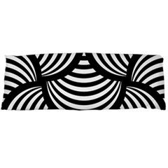 Abstract Black And White Shell Pattern Body Pillow Case (dakimakura) by SpinnyChairDesigns