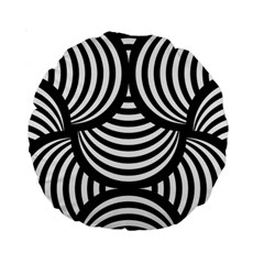 Abstract Black and White Shell Pattern Standard 15  Premium Round Cushions