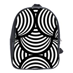 Abstract Black And White Shell Pattern School Bag (xl) by SpinnyChairDesigns