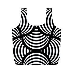 Abstract Black And White Shell Pattern Full Print Recycle Bag (m) by SpinnyChairDesigns