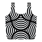 Abstract Black and White Shell Pattern Full Print Recycle Bag (L) Back