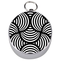 Abstract Black And White Shell Pattern Silver Compasses by SpinnyChairDesigns