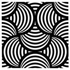 Abstract Black And White Shell Pattern Wooden Puzzle Square by SpinnyChairDesigns