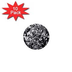 Black And White Grunge Stone 1  Mini Buttons (10 Pack)  by SpinnyChairDesigns