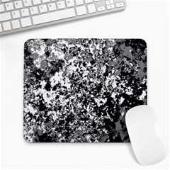 Black And White Grunge Stone Large Mousepads by SpinnyChairDesigns