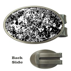 Black And White Grunge Stone Money Clips (oval)  by SpinnyChairDesigns