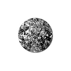 Black And White Grunge Stone Golf Ball Marker by SpinnyChairDesigns