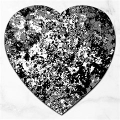 Black And White Grunge Stone Jigsaw Puzzle (heart) by SpinnyChairDesigns