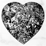 Black and White Grunge Stone Jigsaw Puzzle (Heart) Front