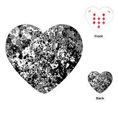 Black And White Grunge Stone Playing Cards Single Design (heart) by SpinnyChairDesigns