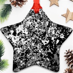 Black And White Grunge Stone Star Ornament (two Sides) by SpinnyChairDesigns