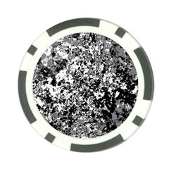 Black And White Grunge Stone Poker Chip Card Guard by SpinnyChairDesigns