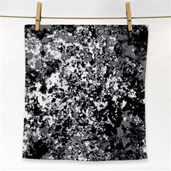 Black And White Grunge Stone Face Towel by SpinnyChairDesigns