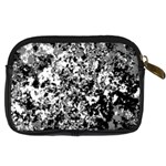 Black and White Grunge Stone Digital Camera Leather Case Back