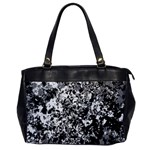 Black and White Grunge Stone Oversize Office Handbag Front