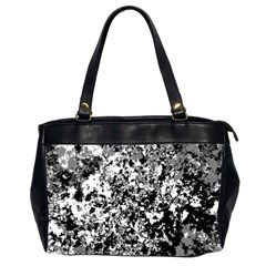 Black And White Grunge Stone Oversize Office Handbag (2 Sides) by SpinnyChairDesigns