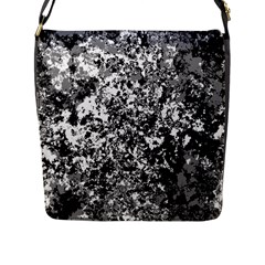 Black And White Grunge Stone Flap Closure Messenger Bag (l) by SpinnyChairDesigns