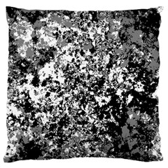 Black And White Grunge Stone Large Flano Cushion Case (one Side) by SpinnyChairDesigns