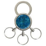 Blue Green Abstract Art Geometric Pattern 3-Ring Key Chain Front