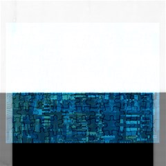 Blue Green Abstract Art Geometric Pattern Rectangular Jigsaw Puzzl by SpinnyChairDesigns