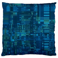 Blue Green Abstract Art Geometric Pattern Standard Flano Cushion Case (two Sides) by SpinnyChairDesigns