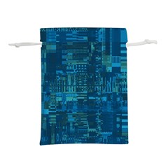 Blue Green Abstract Art Geometric Pattern Lightweight Drawstring Pouch (m) by SpinnyChairDesigns